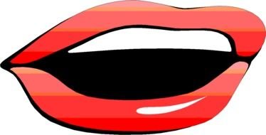 female mouth with red lips