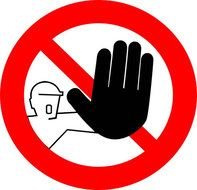 stop hand Sign drawing