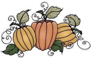 Autumn clipart with pumpkin