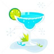 Stock Photo Vector Illustration Retro Margarita Drink