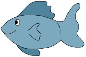 blue fish on a white background