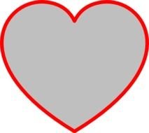 Gray Heart With Red Outline Vector Online