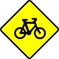 Caution Bike Road Sign Symbol At Clkercom Vector