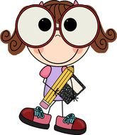 clipart pupils with glasses