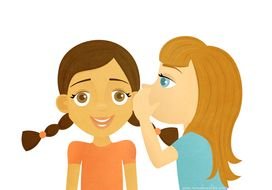 Clipart of the friend is telling a secret