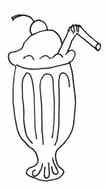 Black and white drawing of the ice cream clipart