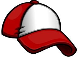 painted red and white cap