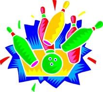 painted colorful bowling