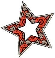 star with patterns on a white background