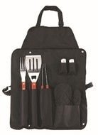 6pc Bbq Utensil Set Barbecue Stainless Steel Tools Fork tong Apron