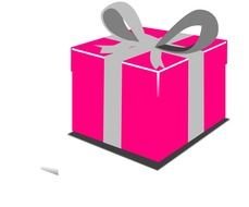 isolated pink present box