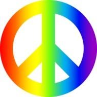 Rainbow Peace Sign drawing