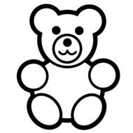 coloring page with teddy bear