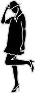 black silhouette of a girl in a hat
