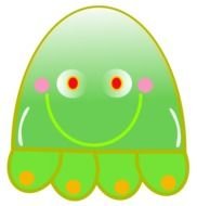 clipart of the green jellyfish