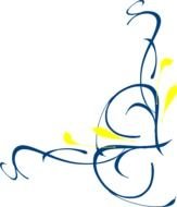 clipart of the blue and yellow Floral Swirl