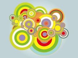 Overlapping Bright circles, abstract background