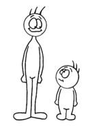 tall and short stickmen