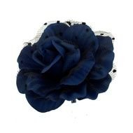 blue paper rose on a white background