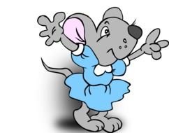 cartoon grey mouse drawing