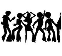 Black silhouettes of the hip-hop dancers clipart