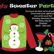 Ugly Sweater Christmas Party Invitation Holiday Inv