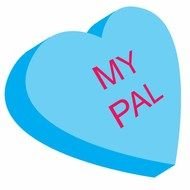 blue heart with the inscription