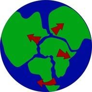 Earth With Continents Breaking Up By Jonadab At The Time Of