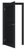 Open black entrance Door