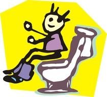 drawing a man on the toilet