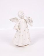 Angel Music Box Schmid Bros Japan Porcelain Silent Night Ivory Gold