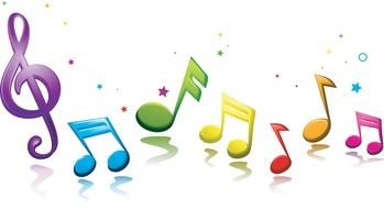 musical notes of different colors