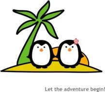 Two Penguins At Beach Clkercom Vector Online clipart