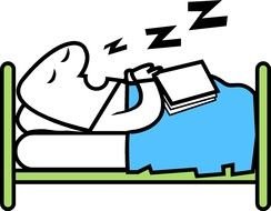 drawn sleeping cartoon man in bed