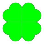 Clipart of green four leaf clover