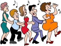 clipart of the dancing group of people