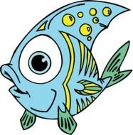 Funny colorful Fish, drawing