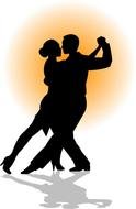 Drawing of the dancing couple silhouettes