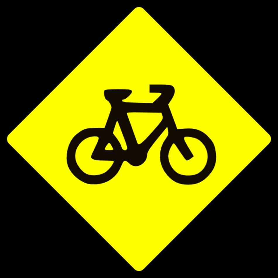 Caution Bike Road Sign Symbol At Clkercom Vector