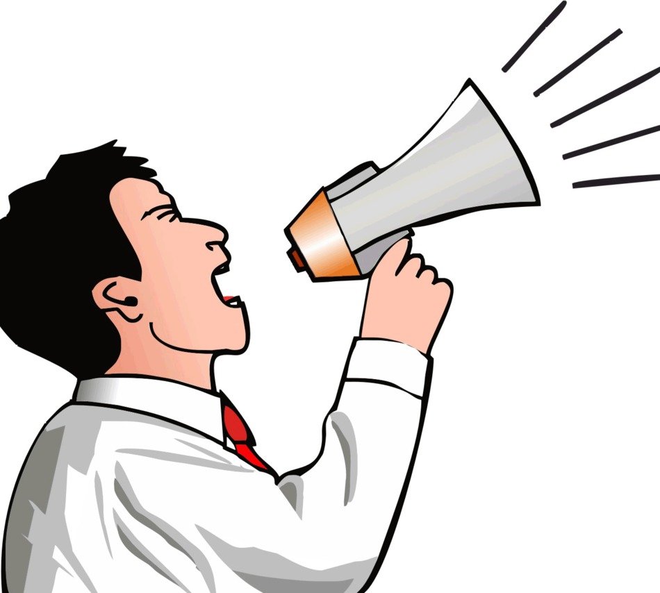 Clip art of the shouting male