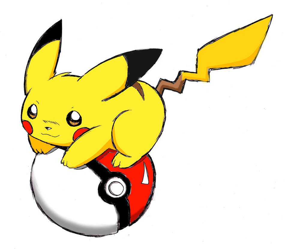Clipart of Pikachu With Pokeball
