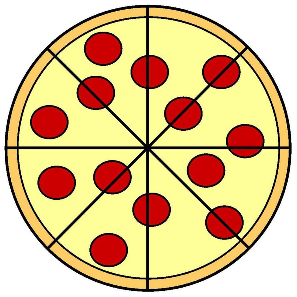 picture of pizza sliced into pieces