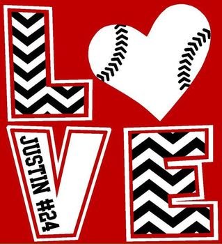 Youth Size Original Design Baseball Chevron Love T Shirt