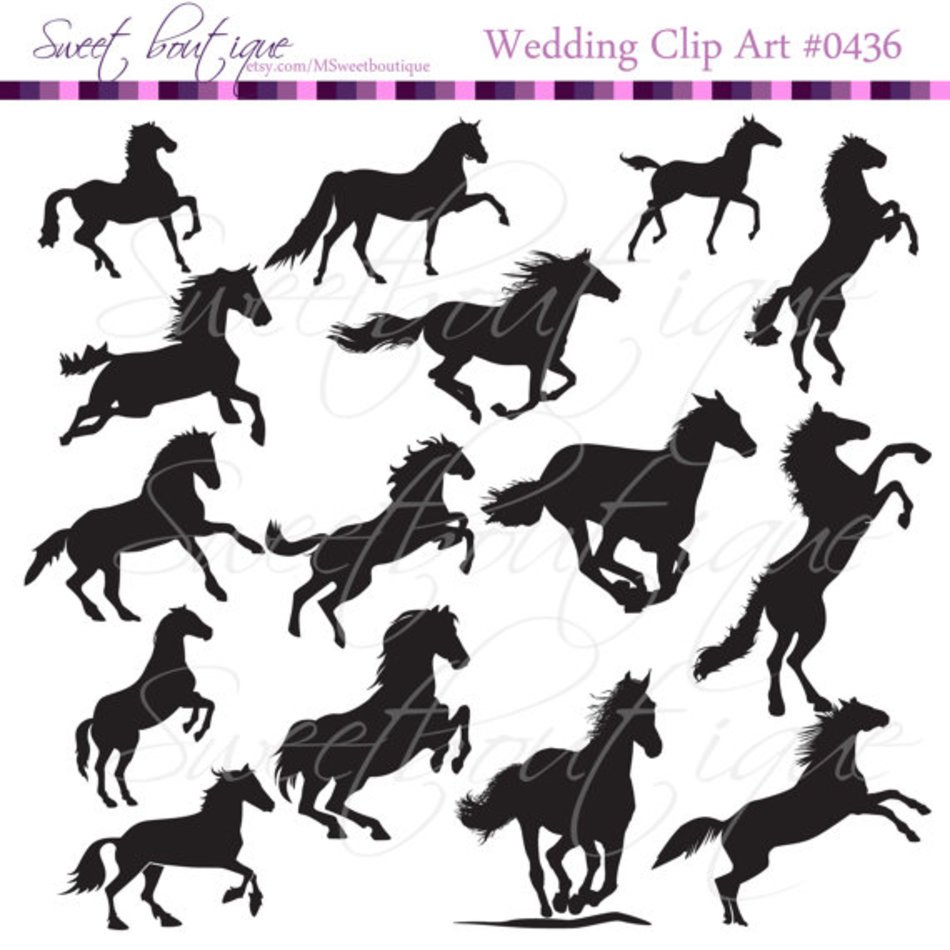 Christmas Silhouette Horse Digital Animal