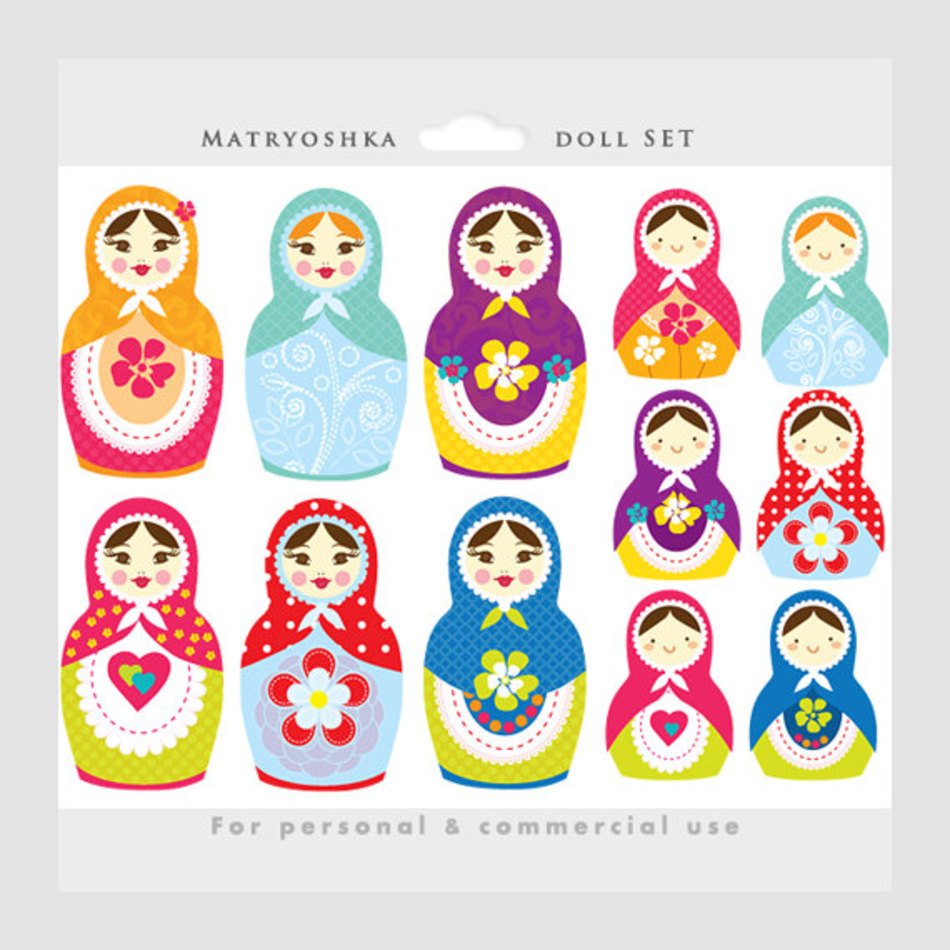 Matrioshka Doll Russian Nesting Girl Sweet clipart