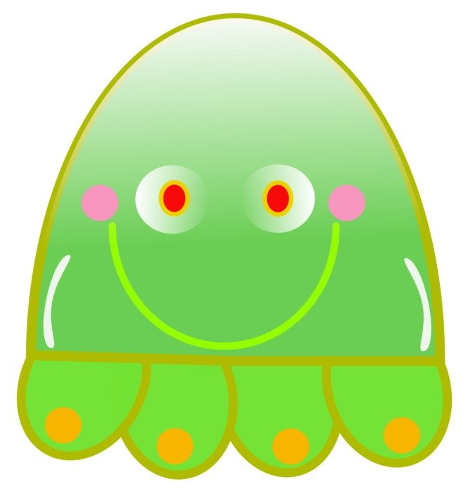 clipart of the green jellyfish
