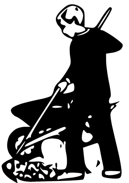 boy removes trash as a picture for the clipart