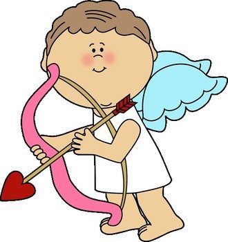 Valentines Day Cupid Cute With Blue Wings And