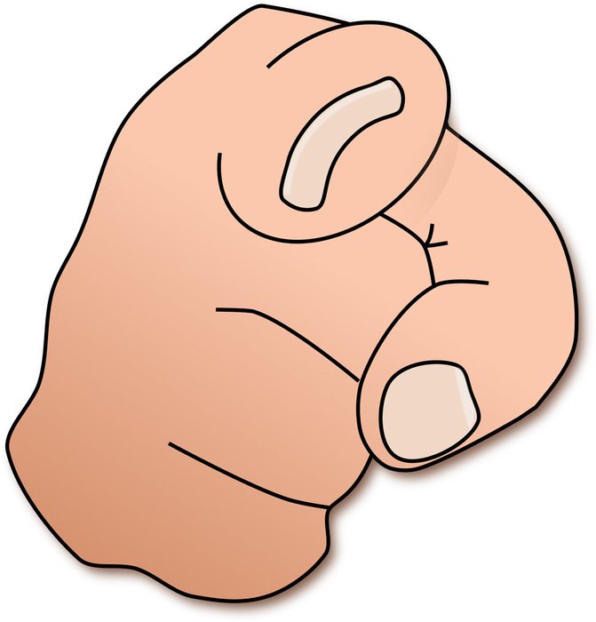 Clip art of pointing to self