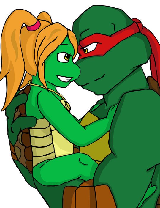 Clipart of the Rafaello and small girl turtle